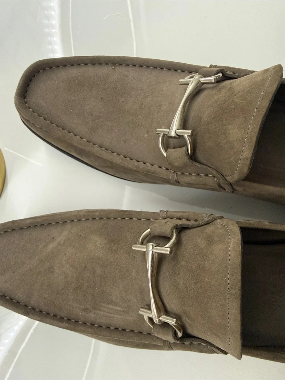 Salvatore Ferragamo taupe suede